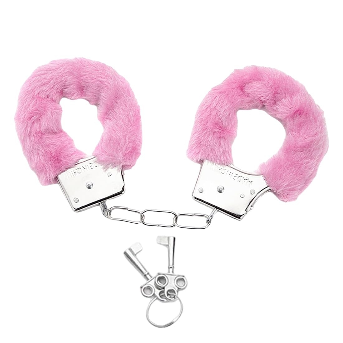 EIHI 1 paio di manette con 2 chiavi Set Accogliente Peluche Party Game Props Regalo per Le Coppie manette di peluche rosa