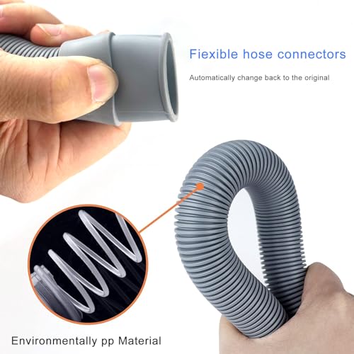 Gentpovth 1.5M x 20 mm Ablaufschlauch Verlängerung für Waschmaschinen,Ablaufschlauch Verlängerung Set inkl 1 Schlauchverbinder 2 Schlauchschellen,für Waschmaschinenschlauch,Geschirrspüler,Trockner