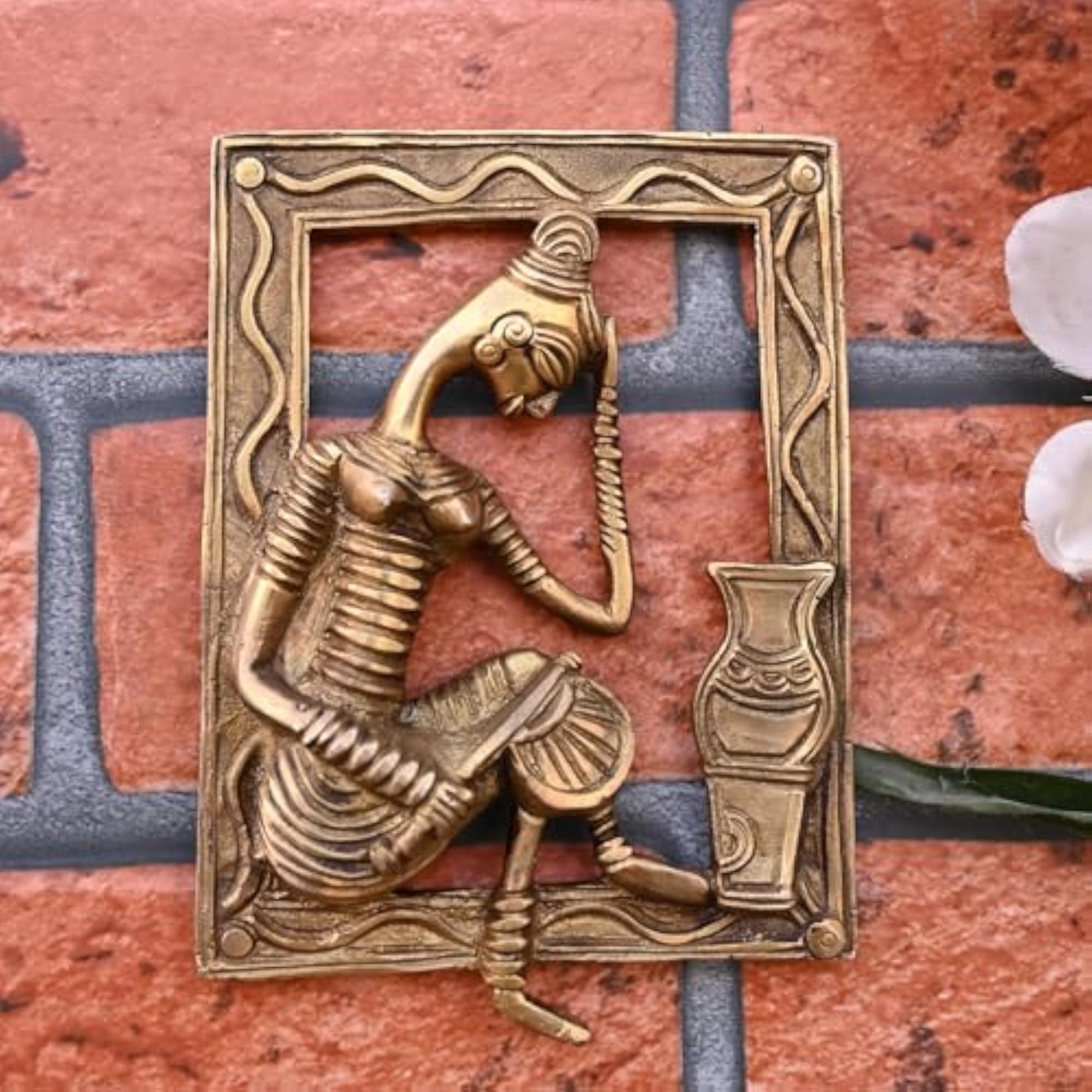 Brass Wall Art, Traditional Dancing Figure Frame