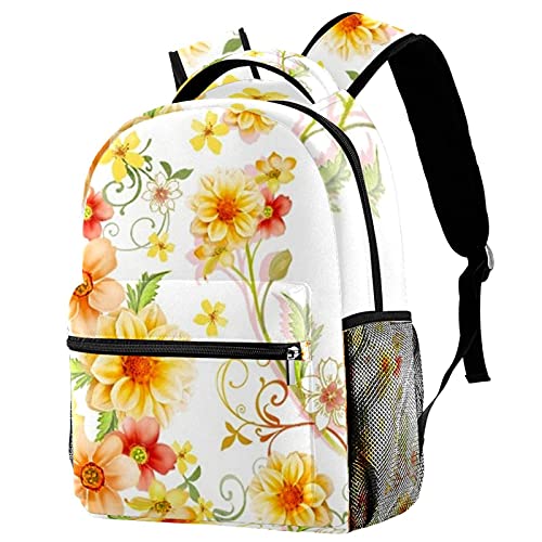 Sac à dos floral et oiseau pour filles et garçons de style décontracté multicolore