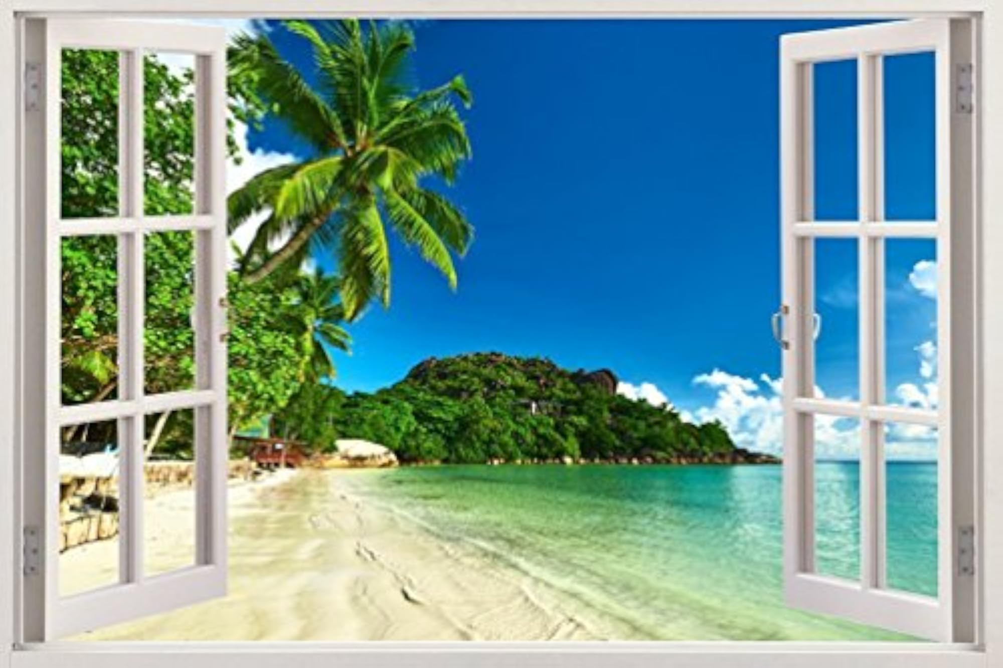 Vinyl Landscapes Wall Window Sticker, Multicolour