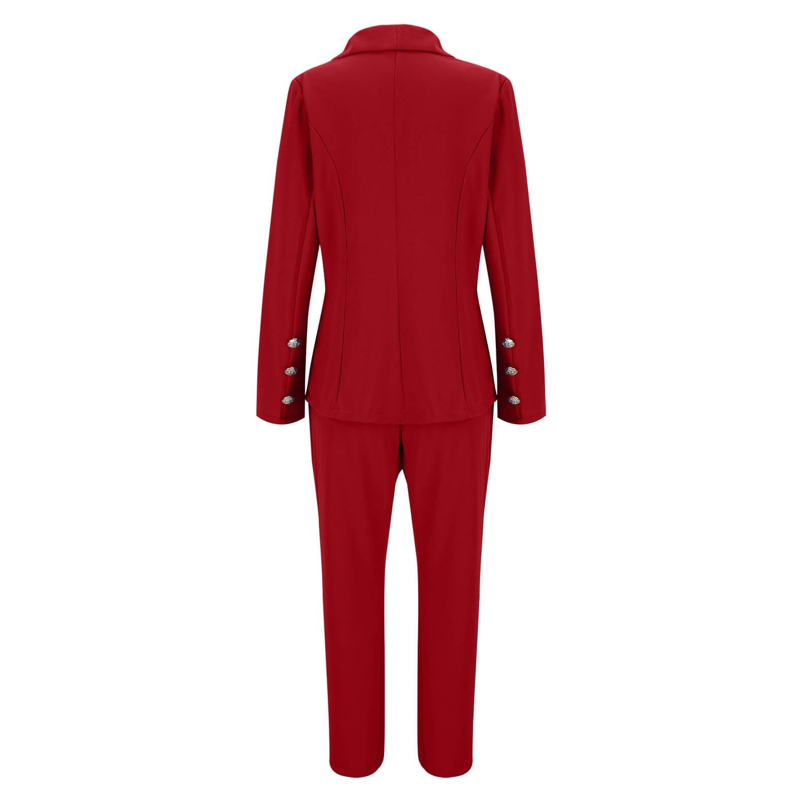 Generico Tailleur Mujer Elegantes Dos Piezas Completo Con Revers Y Botones Curvy Ropa Casual Mangas Largas Pantalones Y Chaqueta Tailleur Blazer Slim Fit Para Oficina Ocasiones Formales Y Negocios