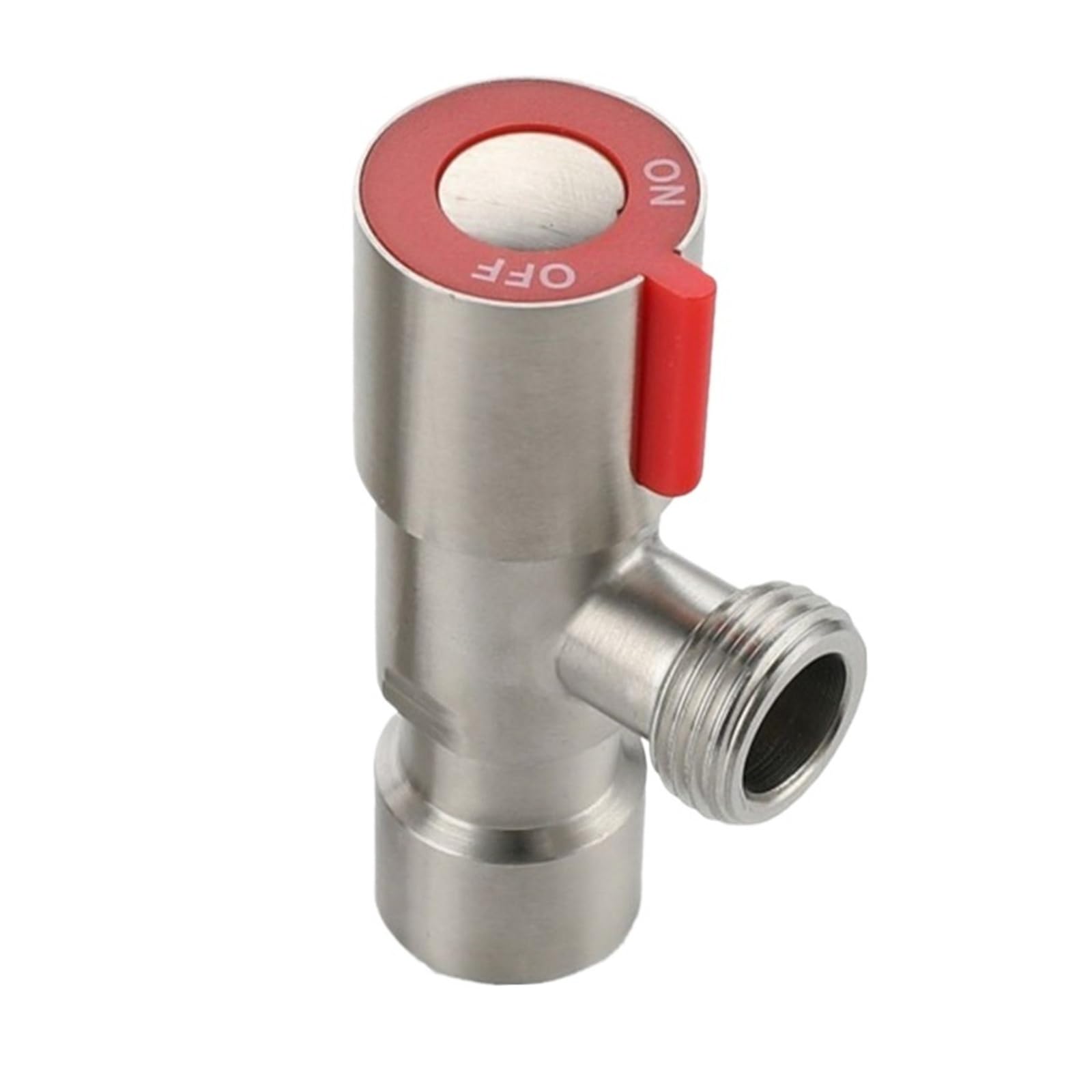 304 Stainless Steel G1/2 Female to 1/2 Male Angle Valve Water Stop Valve for Bathroom Kitchen Toilet Sink(Red Angle Valve)