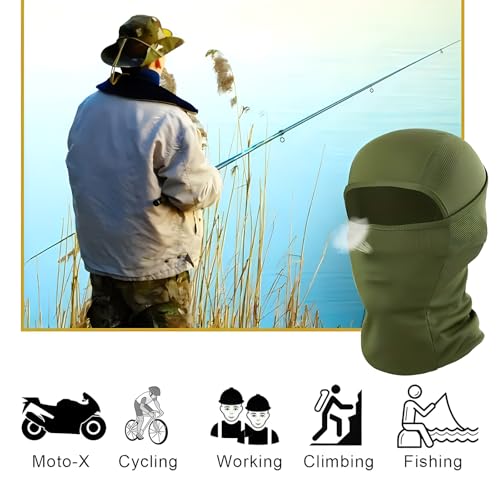 6 Packs Ski Mask Sun UV Protection Hood Breathable, Balaclava Face Mask for Men Women - Motorcycle Fish 5