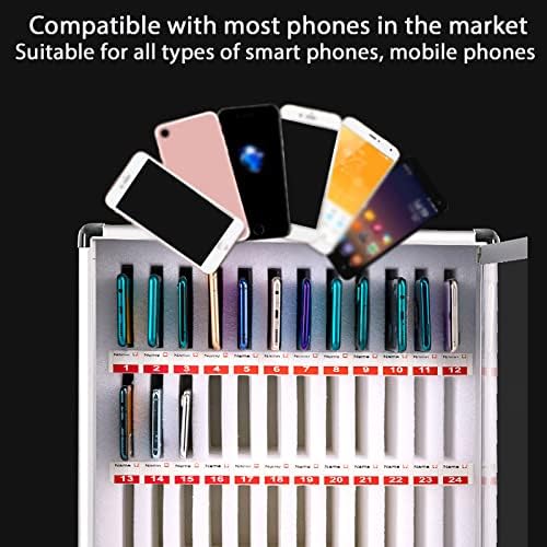 Wall-Mounted Aluminum Alloy Cell Phone Storage Cabinet, 24/60 Slot Mobile Phone Locker, Portable Hand-Carry Design, Secure Cell Phone Organizer for Offices & Homes