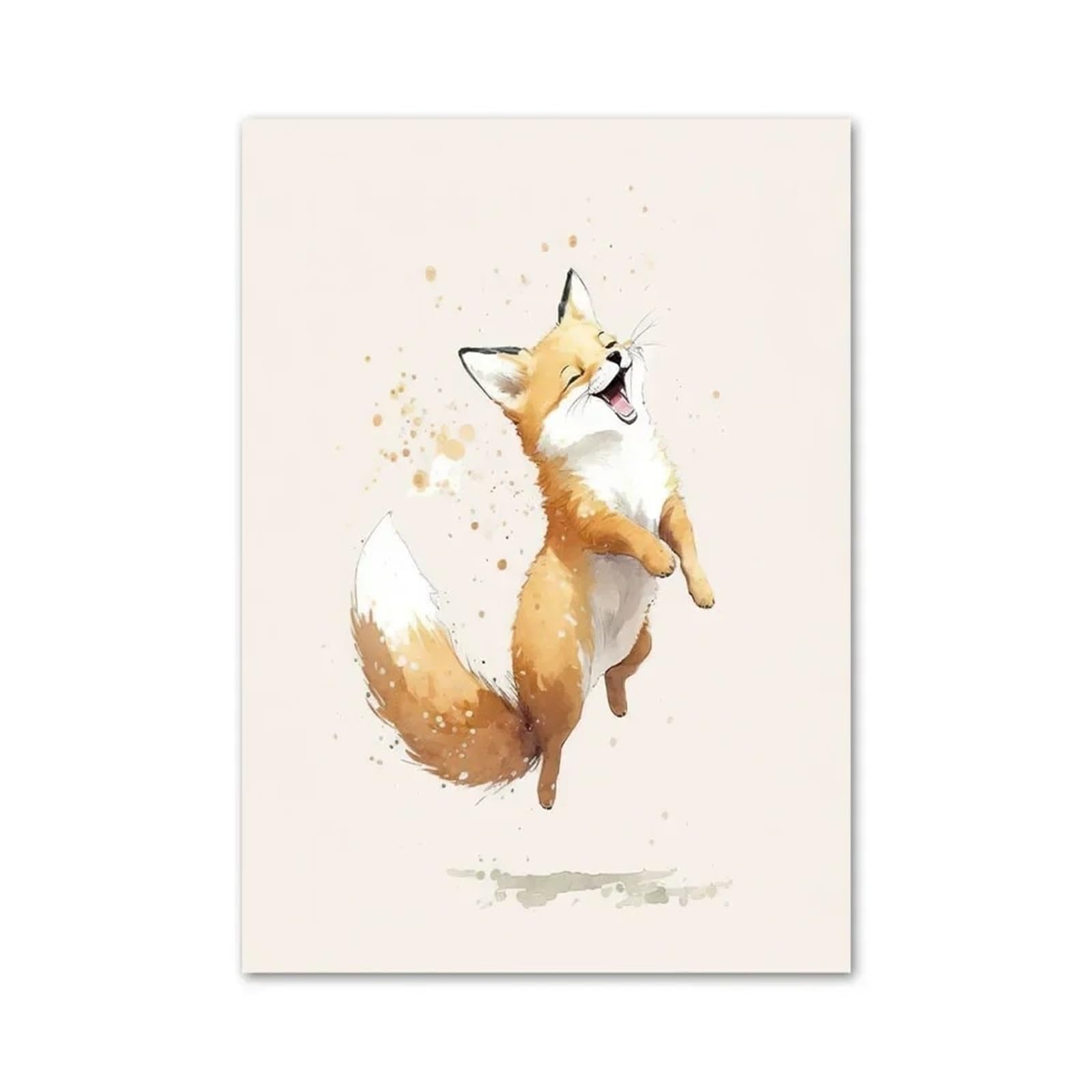 BYAMBD Aesthetic Pictures Smile Lion Sloth Rabbit Tiger Elephant Fox Dog Wall Art Canvas Posters Cute Animals Prints Nursery Home