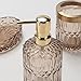 Imagen de Juego de 5 Accesorios de Baño de Cristal Marrón Dispensador de Loción