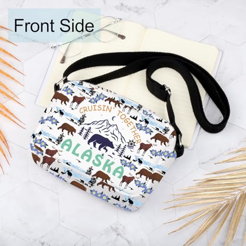 XYANFA Cruising Together Alaska Cruise Crossbody Bag Alaska Family Trip Gift For Women Cruise Vacation Gift Canvas Purse3