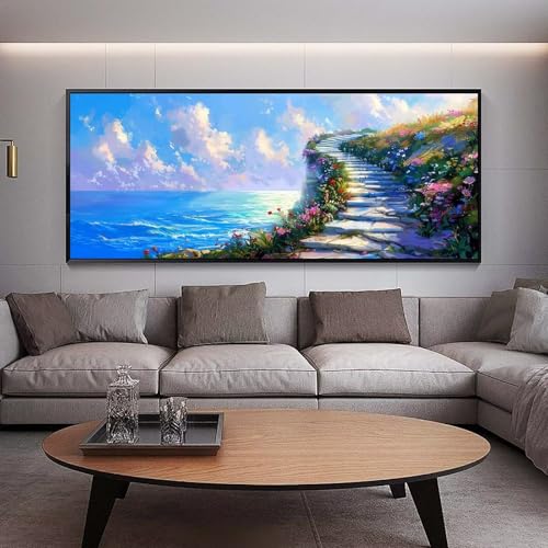 Diamond Painting Adulte Grand Format Mer XXL broderie paysage 130x60cm