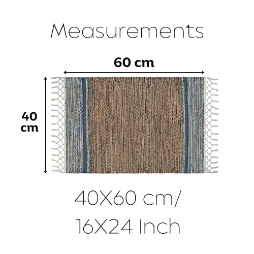 Image of Anti Slip Rectangular Door Mat, Pure Cotton, 40X60 Cm, Water Absorbing, Machine Washable Floor Mats, Best Use In Bathroom, Kitchen, Bedroom Etc. Multicolor. Pack Of 3