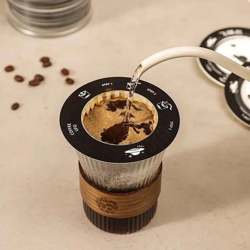 Image of LUVINA Coffee Filter, Cone Coffee Filters 2, Pour Over Coffee Filter for v60 Coffee Dripper and Drip Coffee Maker, 1-4 Cup, Disposable Natural Unbleached (16, Colour: Round Coffee Drip Filter Bag)