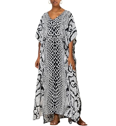 Image of Kaftan Dresses for Women Plus Size Bathing Suit Cover up Caftan Maxi Beach Dresses