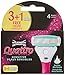 Wilkinson Sword Quattro for Women Sensitive - Lamette per rasoio da donna, confezione da 4 pezzi (3+1 gratis)