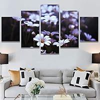 SIGNWIN 5 Panel Canvas Wall Art Modern Art Bouquet Colorful Cool Floral Group Multicolor Photography Realism Romantics for Home Decorations Ready to Hang - 60