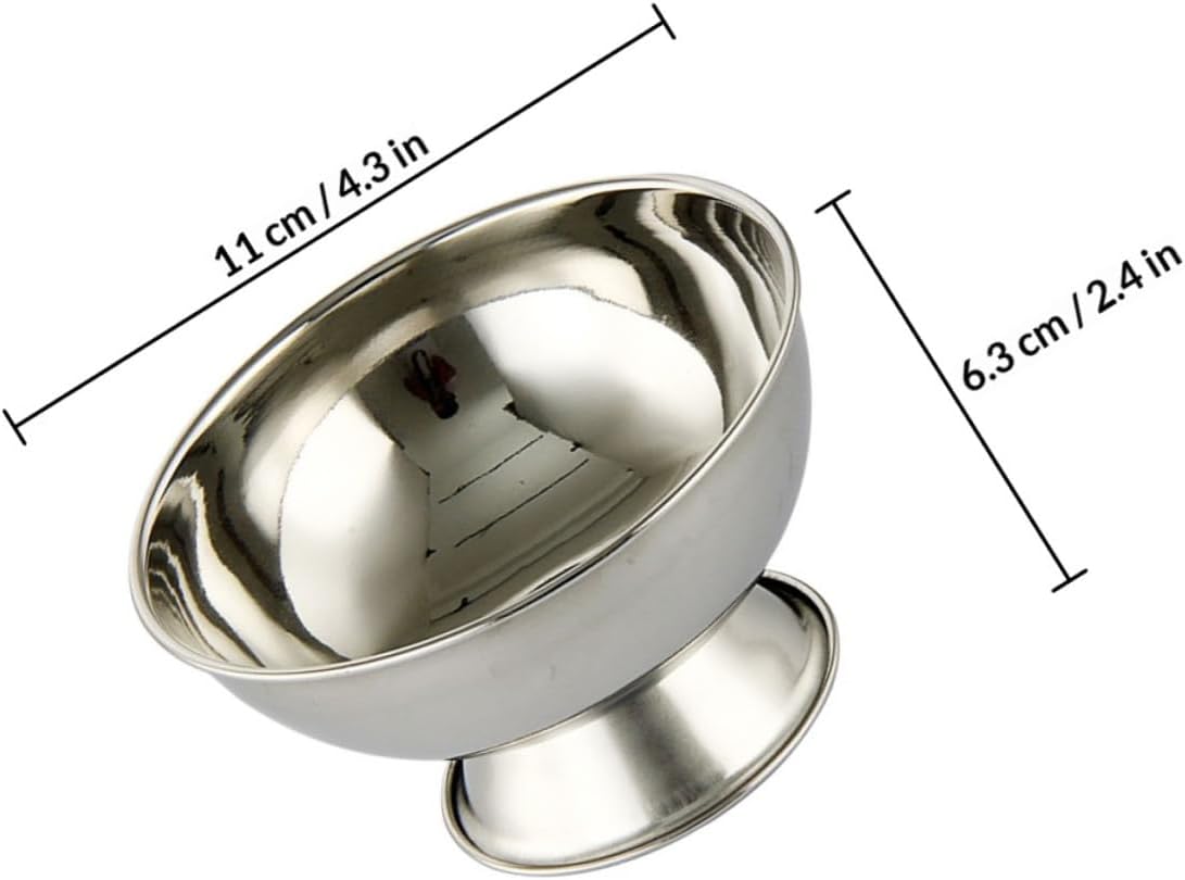 KICHOUSE Footed Stainless Steel Shaving Soap Bowl 11cm Large Shave Mug Set with Brush for Men’s Grooming and Travel Shaving Supplies