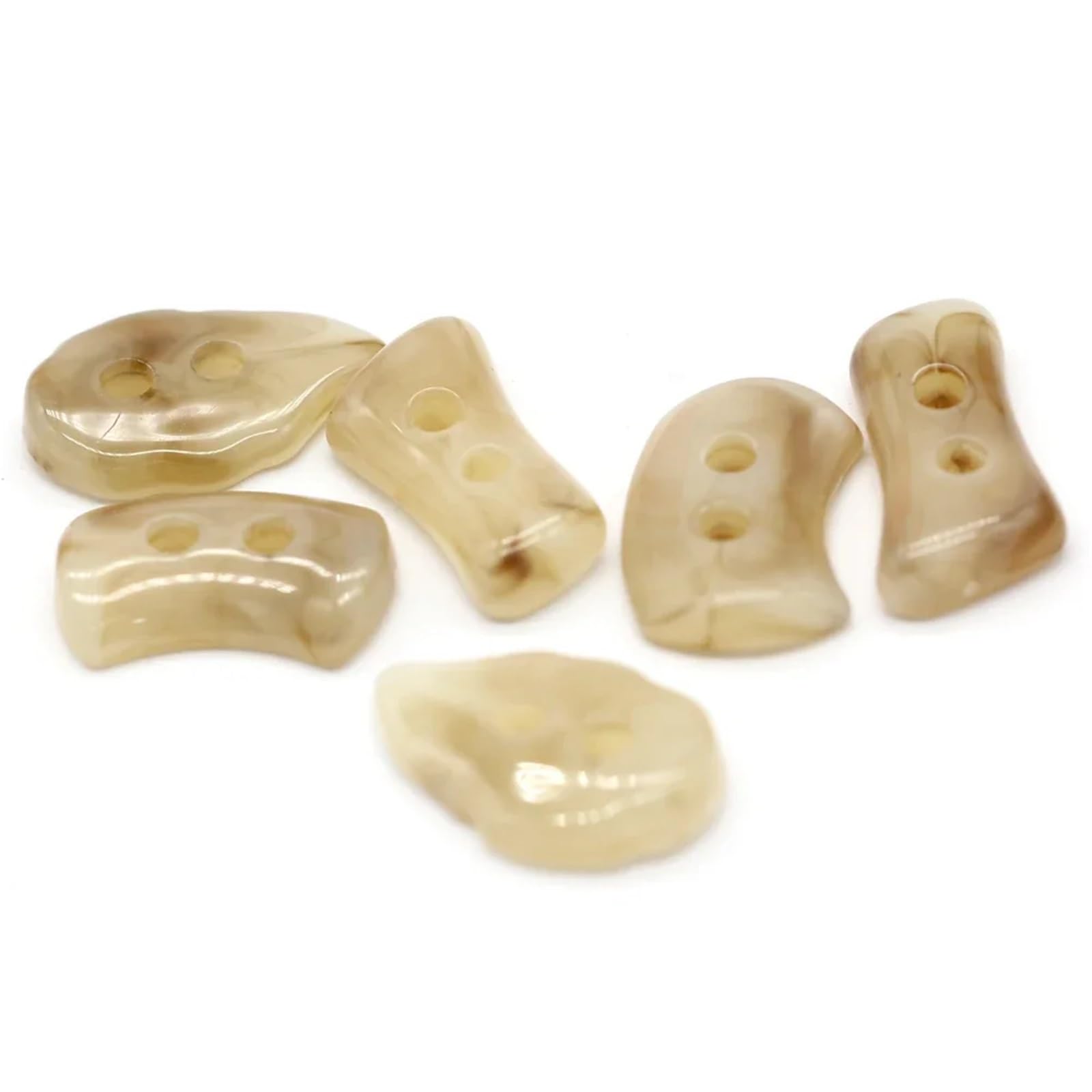bottoni, Confezione da 12 bottoni in resina a forma di foglia a 2 fori varie dimensioni for abbigliamento(12pcs)
