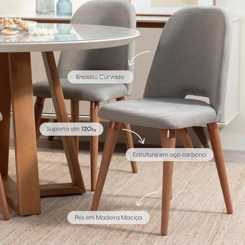 Cadeira De Jantar Madeira Pé Palito Drop Linho Carbono Cobre Cinamomo Província glide