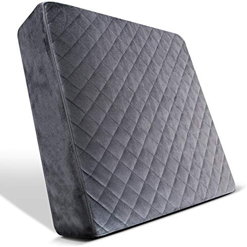 COMFORTANZA Chair Seat Cushion - 16x16x3 Memory Foam Square Thick Non-Slip Pads for Kitchen, Dining, Office Chairs, Car Seats - Booster Cushion - Comfort and Back Pain Relief - Firm - Gray