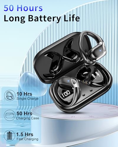 Bluetooth Sport-Kopfhörer, 50 Stunden Bluetooth 5.4 HiFi Stereo, kabellose Kopfhörer mit...