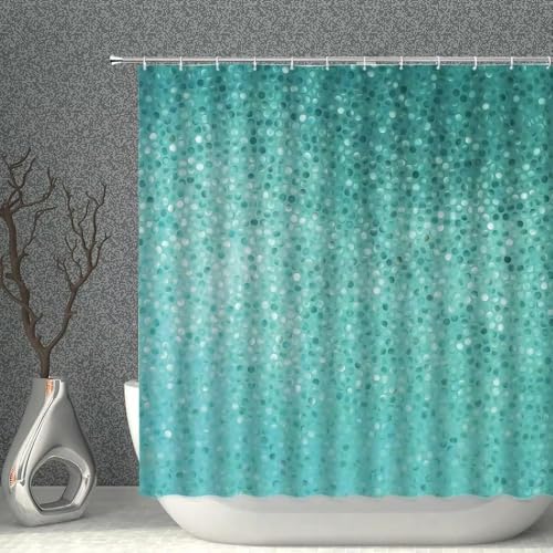 Rideau de douche 3D, rideau de douche à petits pois, rideau de salle de bain imprimé imperméable avec crochets, résistant à la moisissure et lavable,...