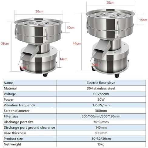 Automatic Electric Flour Sifter - 60 Mesh Stainless Steel Vibrating Sieve for Powder, Sesame & Particles - Efficient Kitchen Screening Machine, 15CM