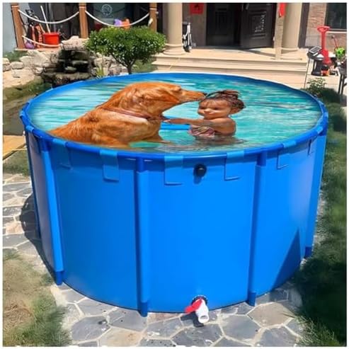 Round Canvas Koi Pond & Family Pool 1.5x0.8m - Versatile Outdoor Fish Farming, Pet Bathing, Kids Wading Pool, Water Irrigation, Includes Accessories (1400L)