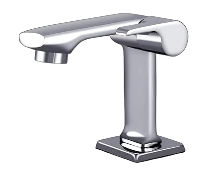 PICK-UP Pure Brass Chocolate Pillar Cock Washbasin Tap, with Wall Flange for Wash Basin/Kitchen Sink (Chrome Finish, Unit-1)