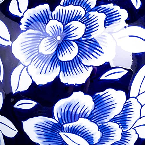 Aadecor Ceramic Jars,Tea Jar,Chinese Style Storage Jars,Blue And White Ginger Jar Decorative Jars With Lids Temple Jar Oriental Vases Porcelain Jar Vase With Lid (Color : Blue) #TOP3