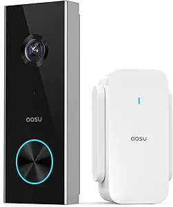 Doorbell Camera Wireless, aosu Battery-Powered Video Doorbell with Chime, 2K Resolution,Support local Storage,166° Ultra Wide Angle,180-Day Battery Life, AI Detection, Work with Alexa&Google Assistant asin的图片