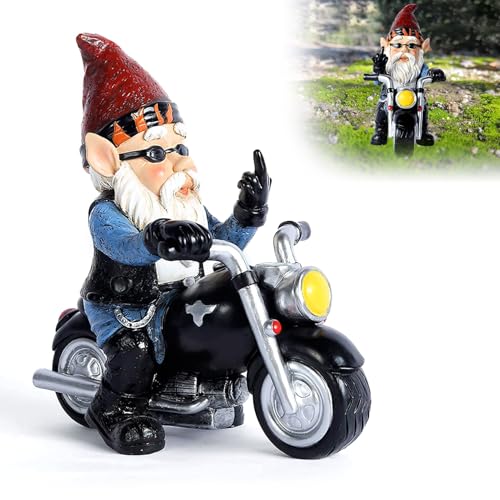 Spetsbst Gartenzwerg Motorrad Zwerge 13,3 x 13 cm Wasserdicht...