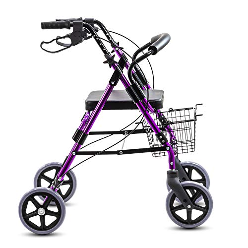 Image of KosmoCare Premium Imported Rollator Walker with Seat - (Color - Purple)
