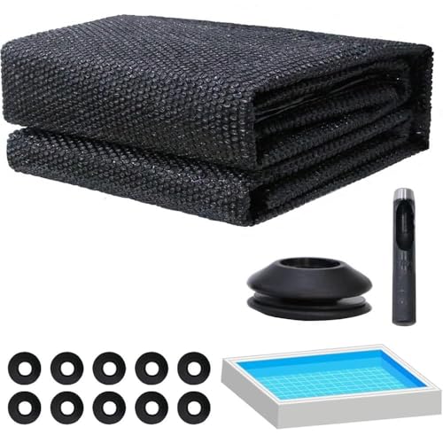 Melko Film solaire pour piscine - 600 x 400 cm - Pour une conservation efficace de la chaleur - Avec œillets - Noir - PVC - Bâche thermique pour piscines