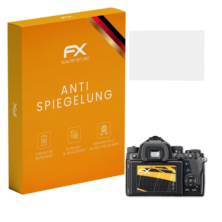 atFoliX Screen Protector compatible with Ricoh Pentax KP Screen Protection Film, anti-reflective and shock-absorbing FX Protector Film (3X)