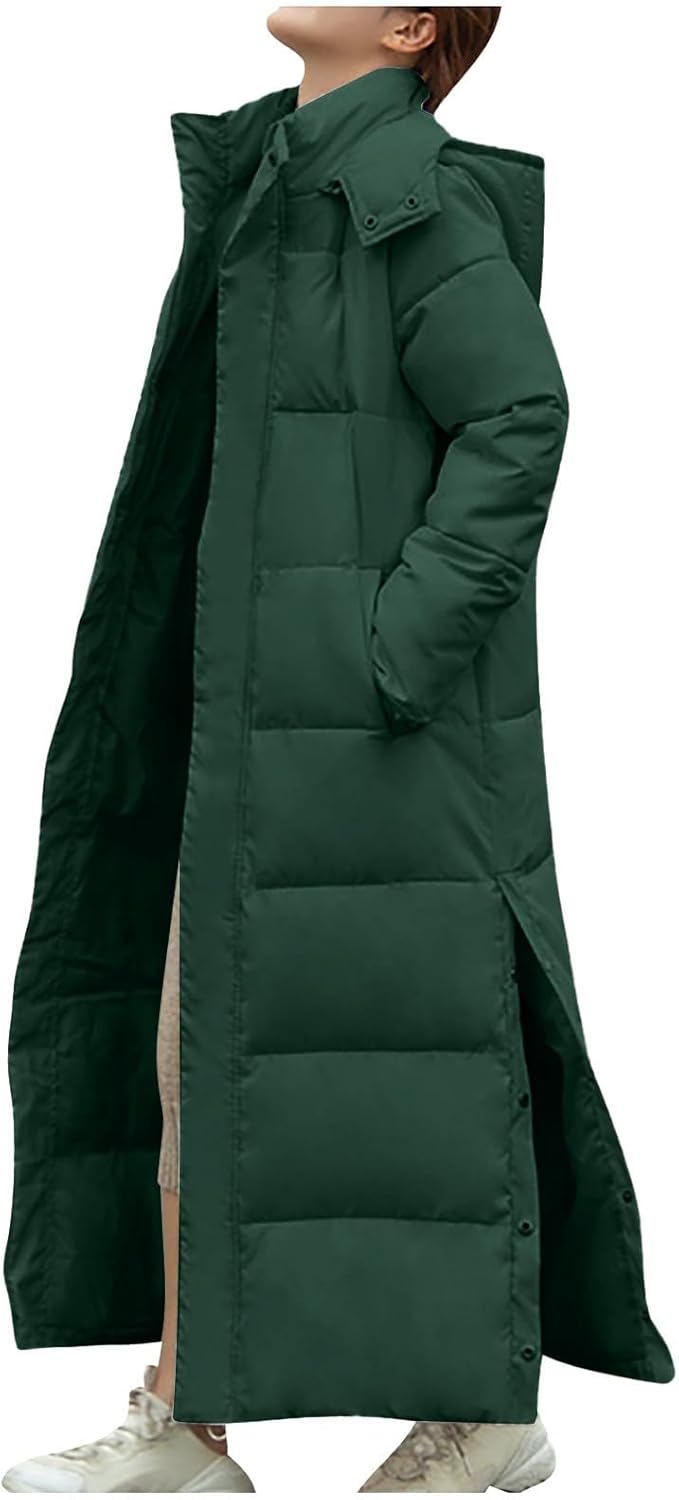 Long Puffer Coat Women Ankle Length Parka Long Down Jacket 2025 Thermal Puffer Trendy Jacket Thick Warm Quilted Coat