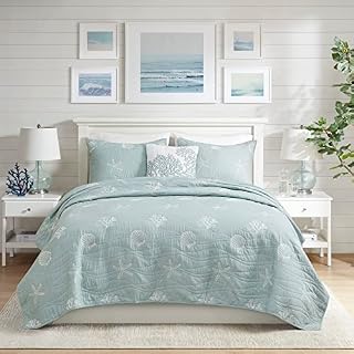 Harbor House Ganzjahresdecke, leicht, Tagesdecke, Kissenbezüge, Polyester, Küstenblau, Kingsize-Bett (274,3 x 228,6 cm)