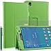 Price comparison product image Invero® Slim Multi-Function Leather Case Cover with Integrated Typing Stand, Magnetic Closure Wake/Sleep Function Includes Screen Protector, Stylus Pen, Micro Fibre Cloth and Application Card for Samsung Galaxy Tab Pro 8.4 Inch SM-T320 - Green