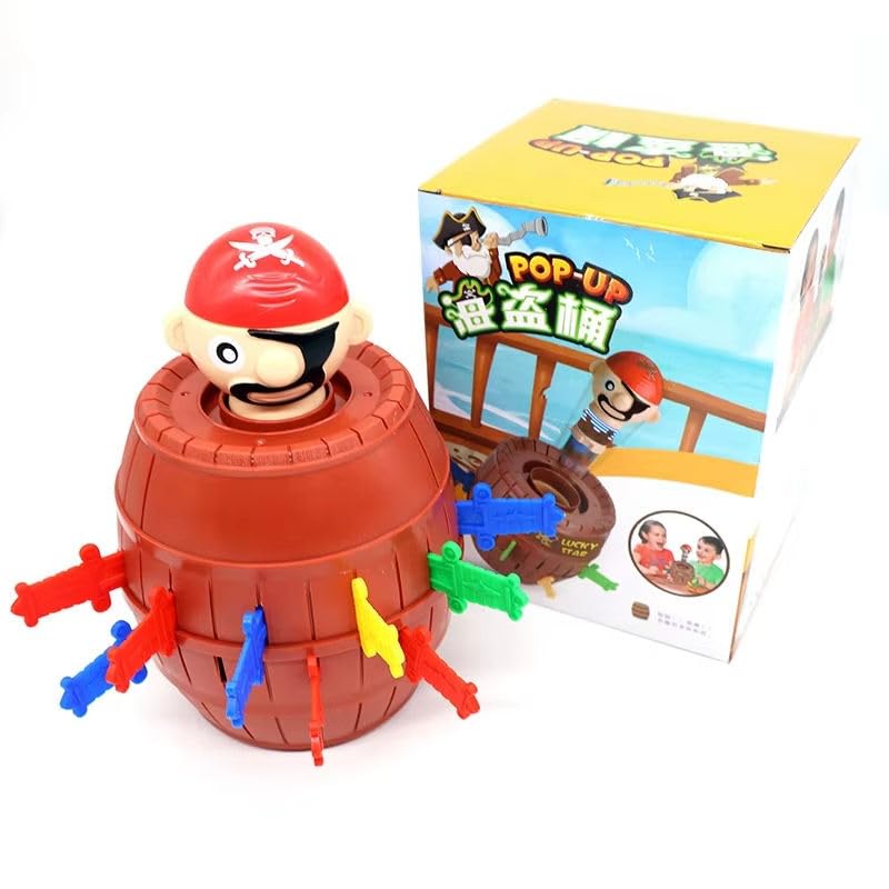 Image of SENSARTE Pop-Up Pirate Classic Board Game - Fun Action Barrel Toy for Kids & Family - Includes 24 Swords - Best Educational Gift for Boys & Girls Ages 3+