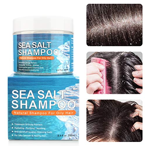 Anti Dandruff Shampoo, Sea Salt Dandruff Treatment Shampoo for Scalp Psoriasis Itching Scalp and Dandruff for Men Women