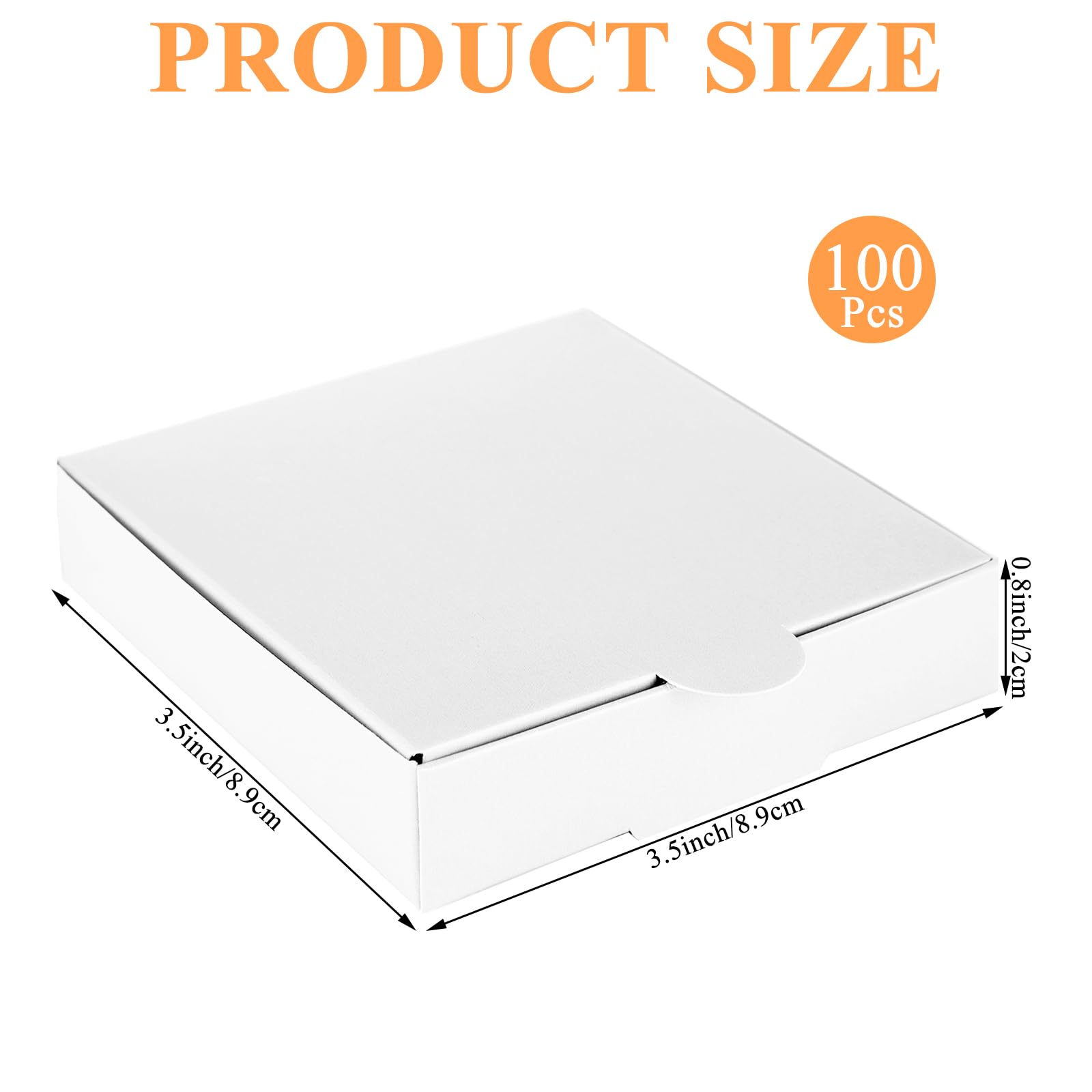 Scatole per Pizza 100 Mini 3,5x3,5 cm Quadrate Cartone Bianco