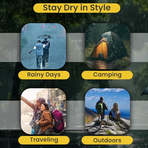Image of Pivalo EVA Rainsuit Set 75 GSM with Adjustable Hood Full Sleeves Lightweight Raincoat with Pants waterproof Reusable Outdoor Travel Rainwear for Bike Riders Men (Pack of 1, Black)