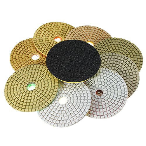 RanDal 9Pcs 4 Pulgadas 50-3000 Grano Diamante Pulido Almohadillas De Ajuste Con La Herramienta De Pulido De Disco Autoadhesivo