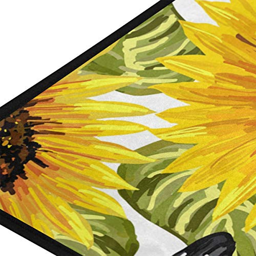 Krafig Rug Sunflower Butterfly Non Slip Mat Area Rug Runners Floor Carpet For Kitchen Bedroom Living Room 39X20 Inch #TOP1