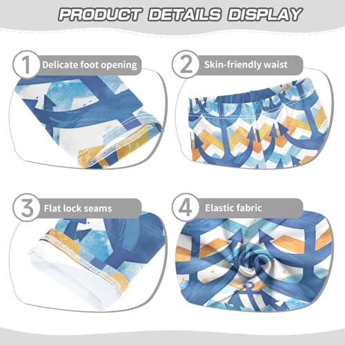 KLL Watercolor Navy Blue Ocean Little Girls Basic Leggings Fashion High Waisted Yoga Pants Sports3