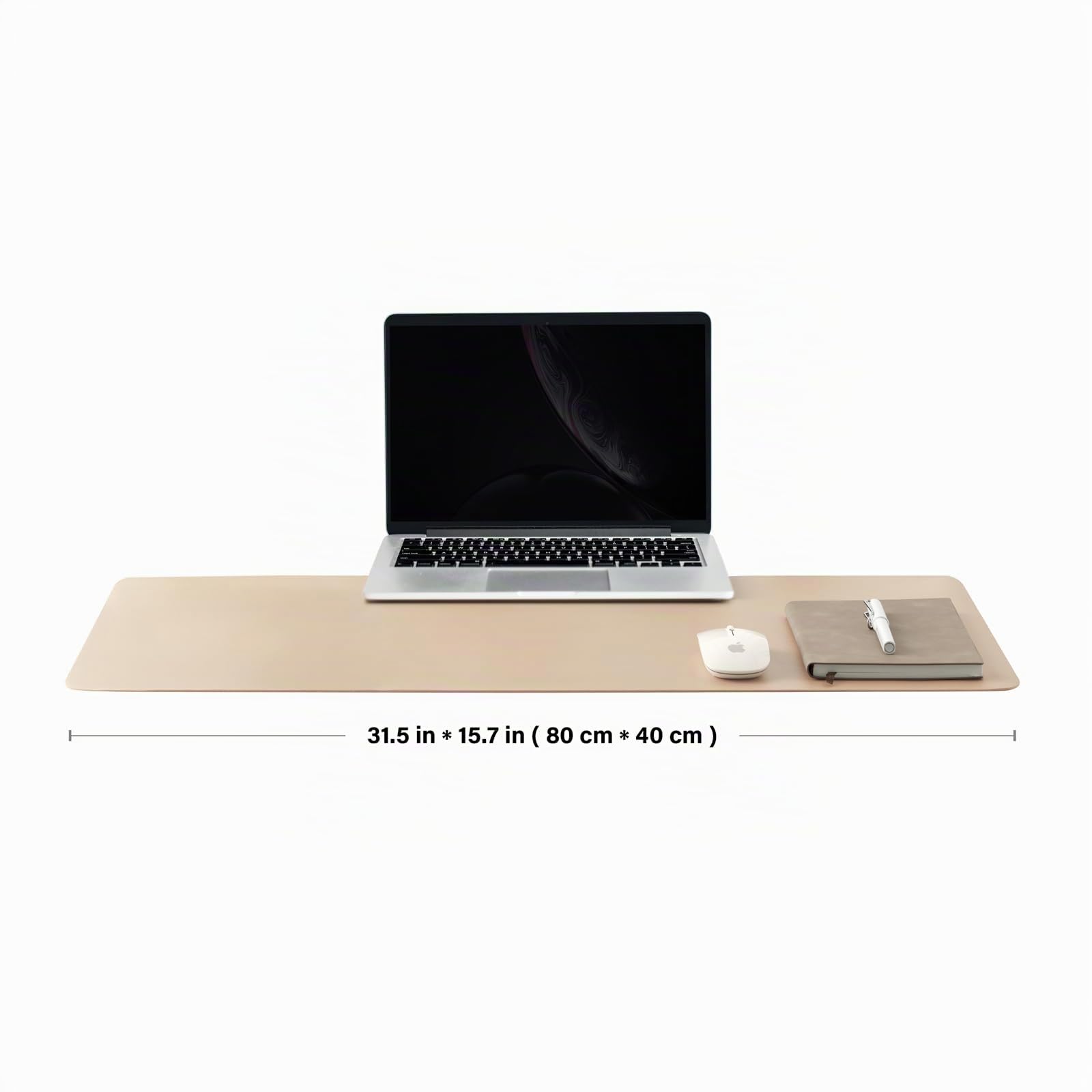 Leder-Schreibtischunterlage – rutschfeste PU-Schreibtischunterlage und Mauspads für Büro und Zuhause – Schreibtisch-Organisation und Zubehör (Aprikose,80cmx 40cm)