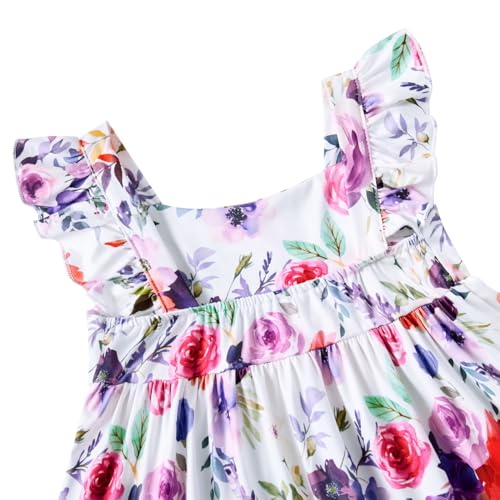 Image of Vieille Toddler Girls Summer Dress Ruffle Casual Beach Sundress 2-8 Years
