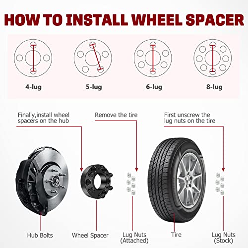 Gdsmotu 6X135 Wheel Spacers For Expedition 2015-2018 2015-2017 For Navigator, 4Pcs 1.5 Inch Wheel Adapters & Spacers 14X1.5 Studs 87Mm Bore #TOP4
