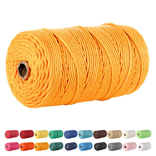 Cuerda de algodón 100 % natural POZEAN, cordón de macramé de 3 mm para tejer artesanal 2
