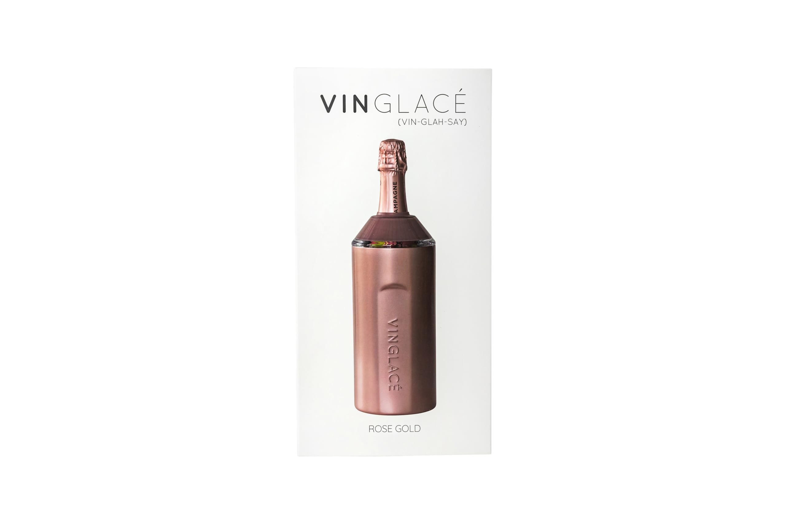 Vinglacé Weinflaschenkühler - Tragbarer Champagner-Isolator - Edelstahl-Weinkühlhülle - hält Wein kalt (Roségold)