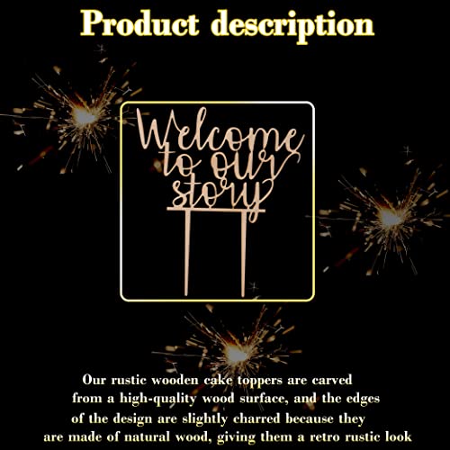 Welcome To Our Story Cake Topper - Hand Lettered By Letters To You,Wedding Smash Cake Topper, Wood Wedding Decoration For Photo Booth Props, Perfect For Bridal Shower/ Engagement/ Anniversary/ Birthday Party #TOP7