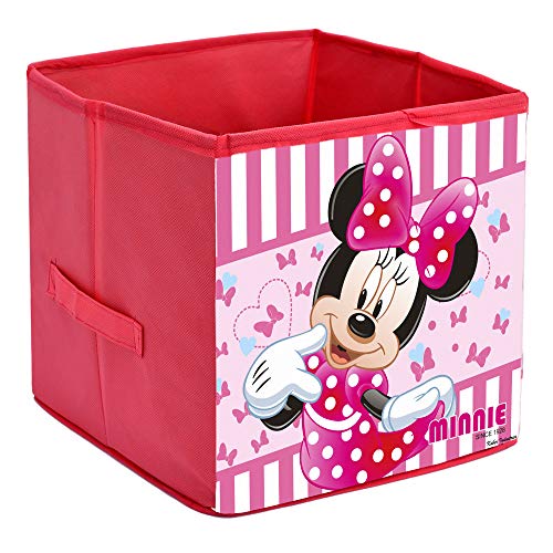Image of Kuber Industries Disney Print Non Woven Fabric 4 Pieces Foldable Large Size Cloth Storage Box Toy, Books Wardrobe Organiser Cube with Handle (Royal Blue & Pink)